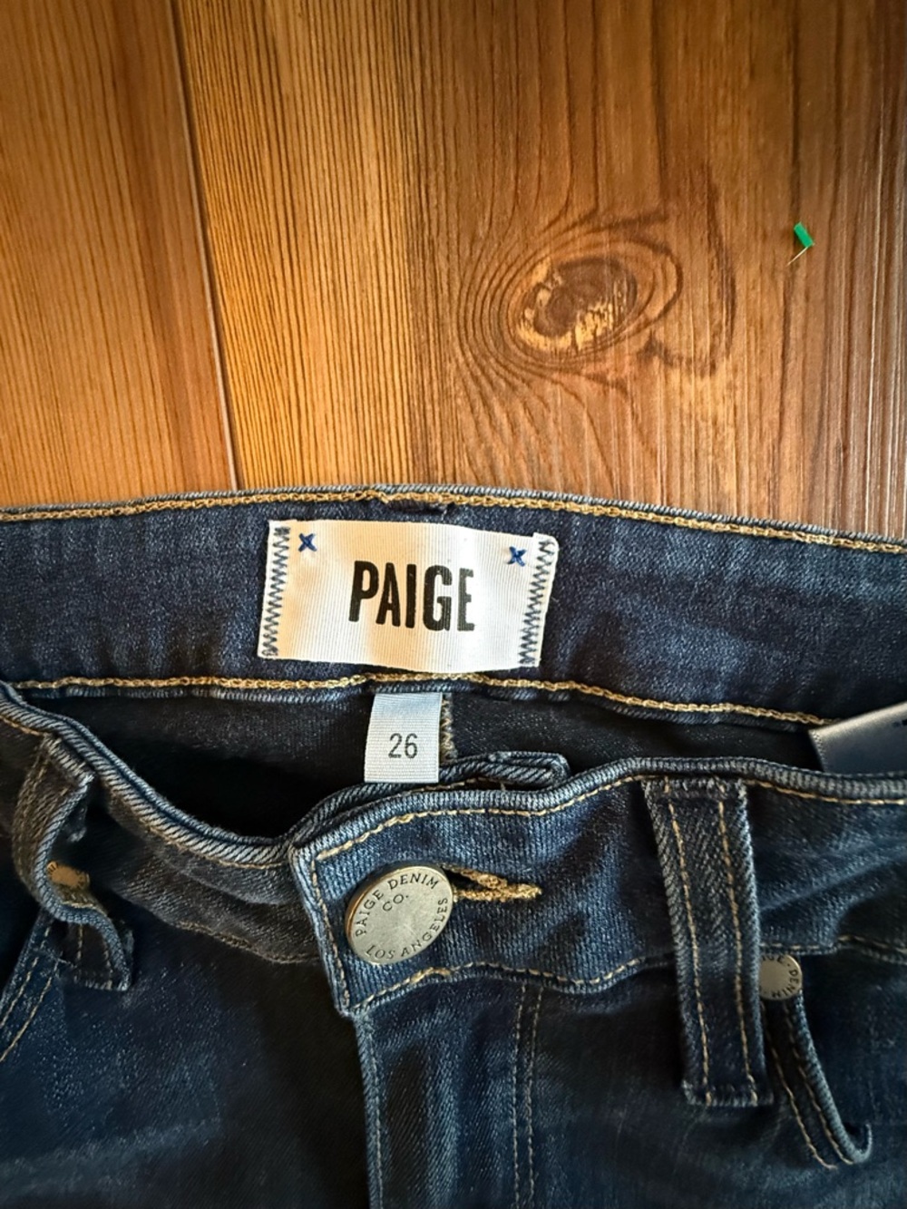 PAIGE Dark Wash Straight Leg Jeans